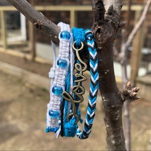 Handmade Adjustable Hemp Love Bracelet Set (4pcs)